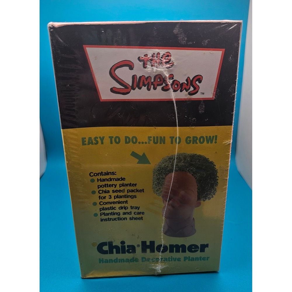 The Simpsons Chia Homer Handmade Decorative Planter New In Box Collectible - Picture 4 of 6